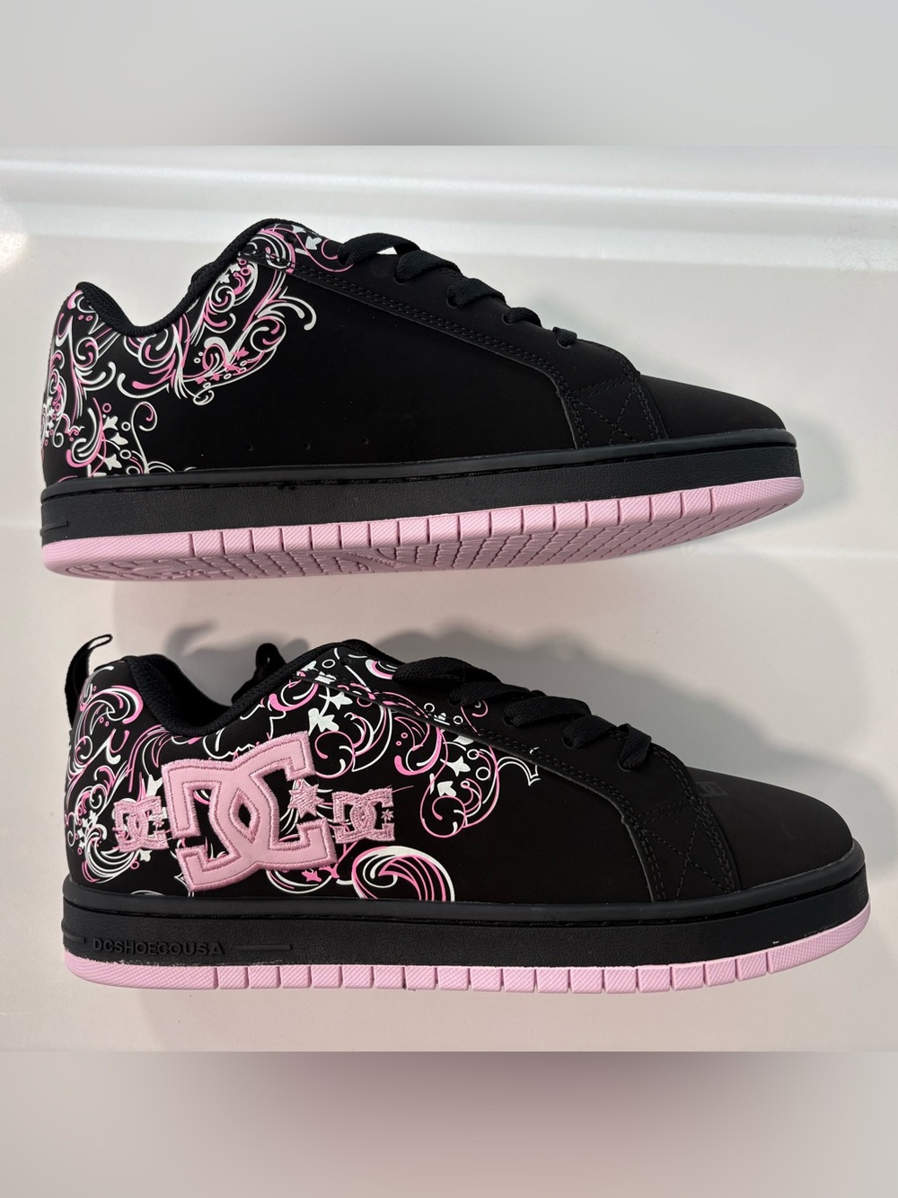 DC PIXIE Court Graffik Black & Pink - Brand New cute casual skater street shoes